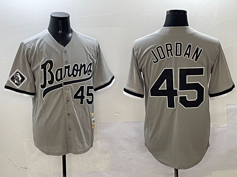 Men Chicago White Sox #45 Jordan Grey Throwback Game 2025 Nike MLB Jersey style 2->chicago white sox->MLB Jersey